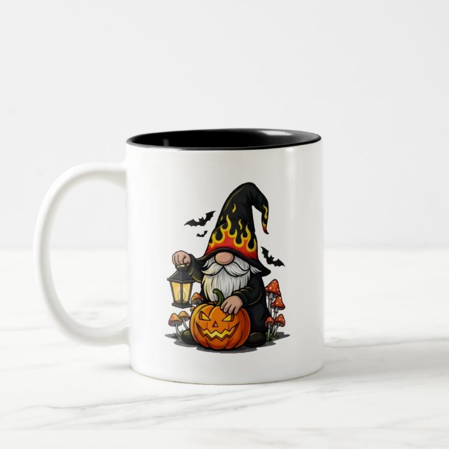 Em Dois Tons Caneca de Café Gnome de Halloween (Esquerda)
