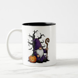 Em Dois Tons Caneca de Café Gnome de Halloween