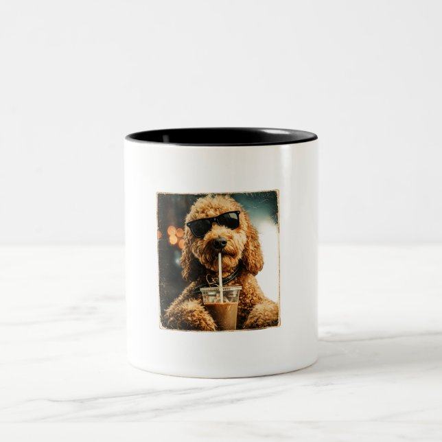 Em Dois Tons Caneca de Café Goldendoodle (Centro)