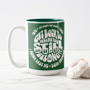 Em Dois Tons Caneca de Café Grande de 16 oz: Verde e Branco