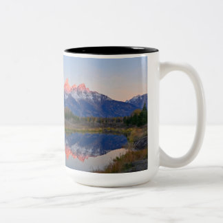 Em Dois Tons Caneca de café grande do parque nacional de Teton