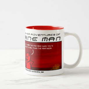 Em Dois Tons Caneca de café grande satã" do homem da doutrina