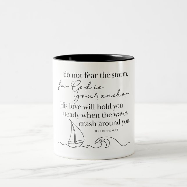Em Dois Tons CANECA DE CAFÉ - Hebreus 6:19 - Versículo Bíblico (Centro)