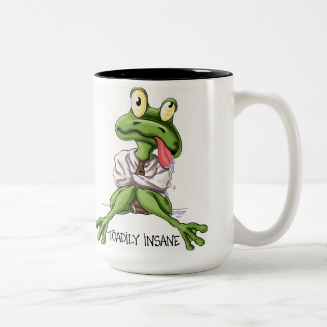 Em Dois Tons Caneca de café insana de Toadily (Direita)