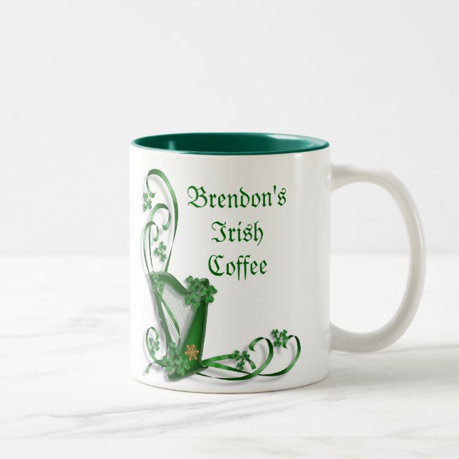 Em Dois Tons Caneca de café irlandesa Personalizada (Direita)