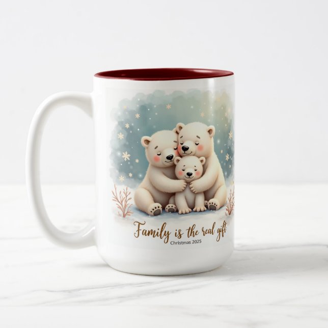 Em Dois Tons Caneca de Café Keepsake Family is the Real Gift (Esquerda)