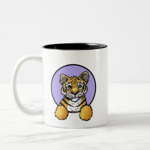 Em Dois Tons Caneca de Café KiniArt Tiger Two-Tone