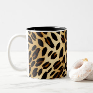 Em Dois Tons Caneca de Café Leopardo: Caneca de Escritório Chic