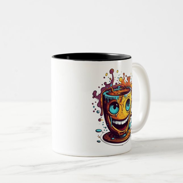 Em Dois Tons Caneca de café louca (Frente Esquerda)