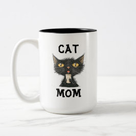 Em Dois Tons Caneca de Café Mãe de Gato