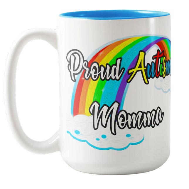 Em Dois Tons Caneca de Café Mãe Orgulhosa do Autismo (Proud Autism Momma Coffee Mug)
