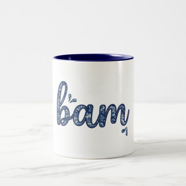 Em Dois Tons Caneca de Café Mahjong Chinoiserie Chic Bam (Centro)