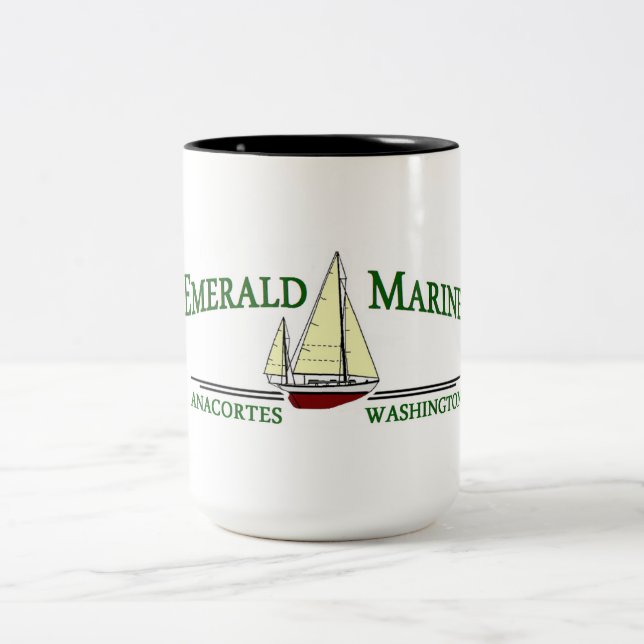 Em Dois Tons Caneca de café marinha esmeralda (Centro)