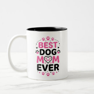 Em Dois Tons Caneca de Café Melhor Mãe de Cachorro do Mundo