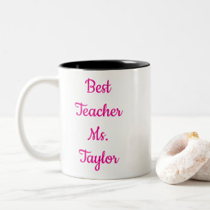 Em Dois Tons Caneca de Café Melhor Professor de Todos os Tempos