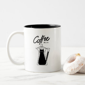 Em Dois Tons Caneca de Café Meow Gato Fofo