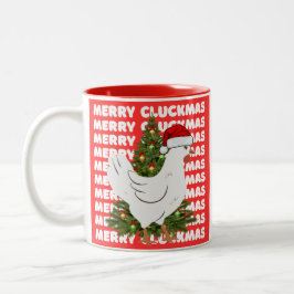 Em Dois Tons Caneca de café "Merry CLUCKMAS" 