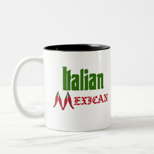 Em Dois Tons Caneca de café mexicana italiana