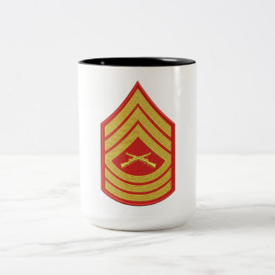Em Dois Tons Caneca de Café Militar com Posto de Sargento de Ar