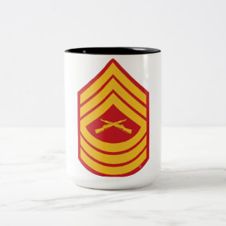 Em Dois Tons Caneca de Café Militar com Posto de Sargento de Ar