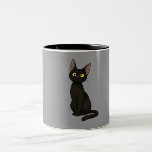 Em Dois Tons Caneca de Café Minimalista de Duas Cores com Gato
