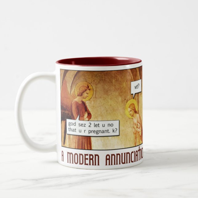 Em Dois Tons Caneca de café moderna do aviso (Esquerda)