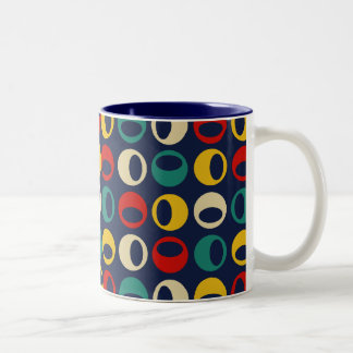 Em Dois Tons Caneca de café moderna retro legal das esferas