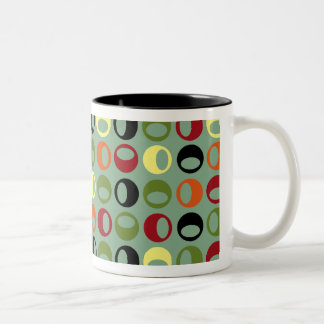 Em Dois Tons Caneca de café moderna retro legal das esferas
