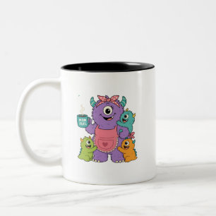 Em Dois Tons Caneca de Café Monster Mommy Mom Fuel