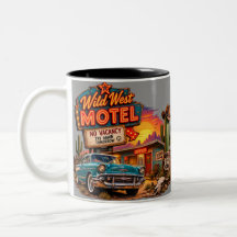 Caneca de Café Motel Wild West Vintage Rota 66 