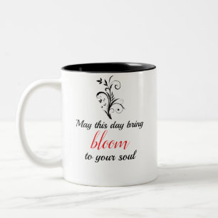 Em Dois Tons Caneca de Café Motivacional Floral Minimalista Blo