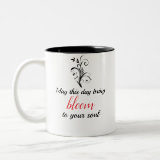 Em Dois Tons Caneca de Café Motivacional Floral Minimalista Blo