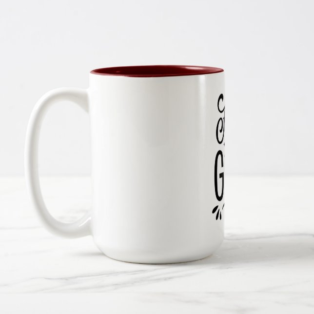 Em Dois Tons Caneca de Café Motivacional Focar no Bem (Esquerda)