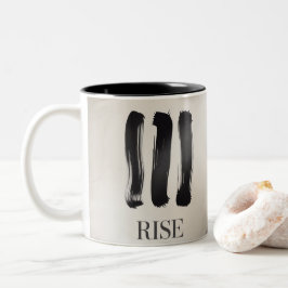 Em Dois Tons Caneca de Café Motivacional Rise com Bru Minimalis