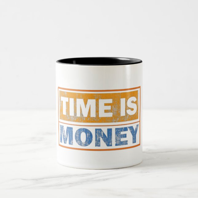 Em Dois Tons Caneca de Café Motivacional Tempo é Dinheiro (Centro)