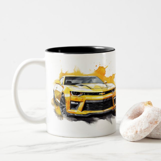 Em Dois Tons Caneca de Café Muscle Car (Com Donut)