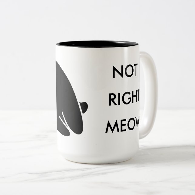 Em Dois Tons Caneca de café nao direita do Meow (Frente Esquerda)