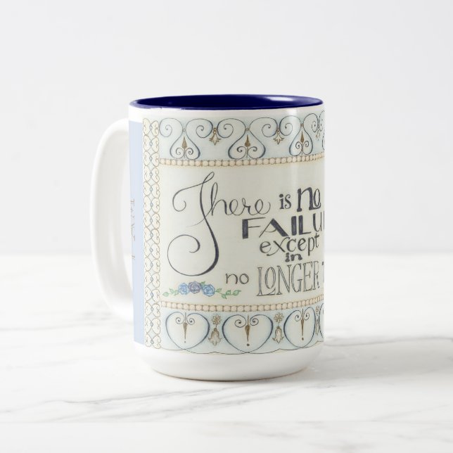 Em Dois Tons Caneca de Café Não Há Falha/ EU ESTOU Determinado (Frente Esquerda)
