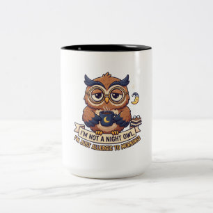 Em Dois Tons Caneca de café Não sou uma coruja noturna   Alérgi