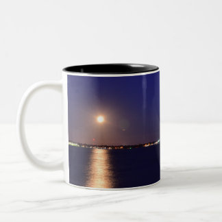 Em Dois Tons Caneca de Café Newport Bridge Full Moon Two-Tone