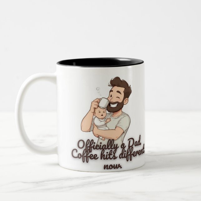 Em Dois Tons Caneca de Café Oficialmente um Pai – Presente Dive (Esquerda)