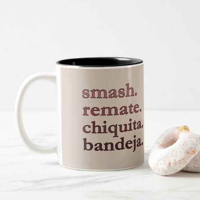 Em Dois Tons Caneca de Café Padel - Personalize Palavras Vibes  (Com Donut)