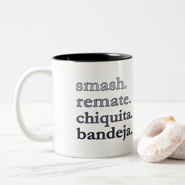 Em Dois Tons Caneca de Café Padel-Personalize Palavras Vibes Pr (Com Donut)