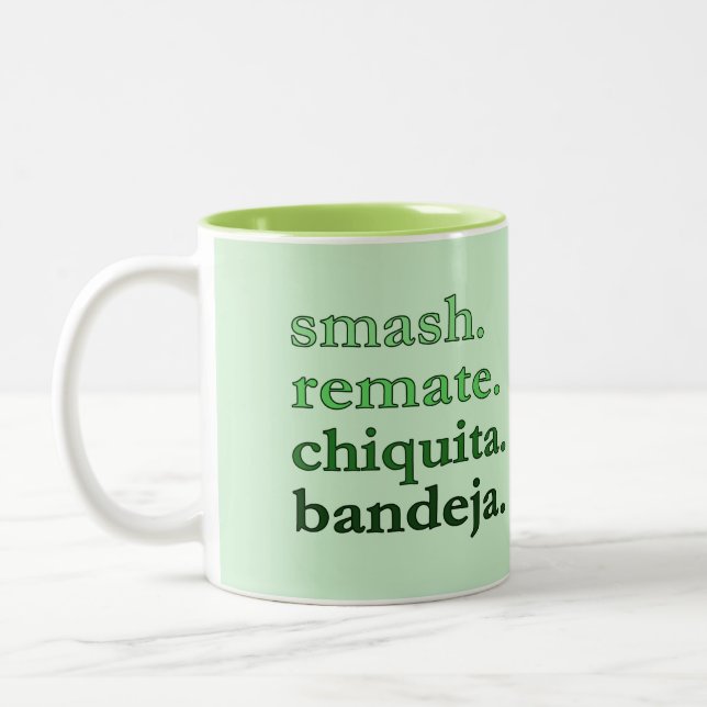 EM DOIS TONS CANECA DE CAFÉ PADEL – WORD VIBES - MATCHA VERDE (Esquerda)