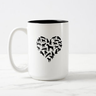 Em Dois Tons Caneca de Café Papai Cachorro Labrador Preto Cláss