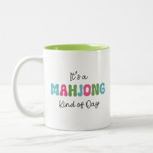Em Dois Tons Caneca de Café para Amantes de Mahjong