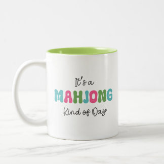 Em Dois Tons Caneca de Café para Amantes de Mahjong