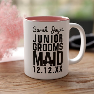 Em Dois Tons Caneca de Café para Dama de Honra Júnior do Noivo