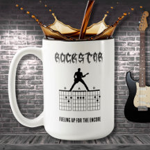 Caneca de Café para Pai Rockstar com Acordes de Gu