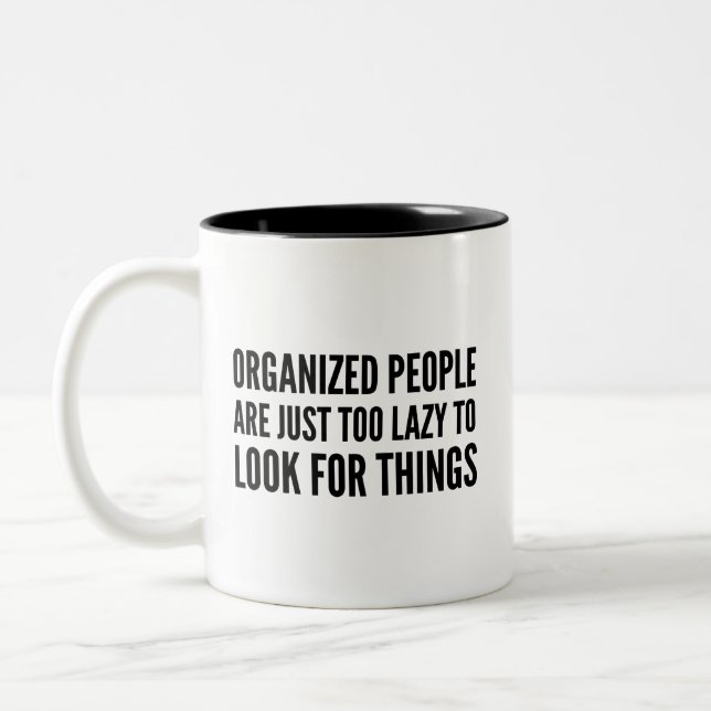 Em Dois Tons Caneca de Café para Pessoas Organizadas (Esquerda)